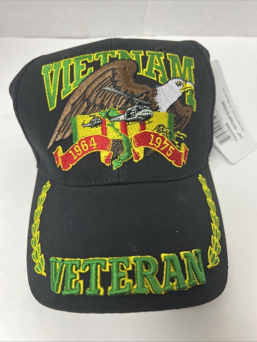 Vietnam Veteran Hat 1964-1975 Eagle Crest Black Adjustable StrapBack Cap